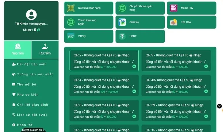Hướng Dẫn Nạp Tiền CWin Siêu Dễ Nhận Thưởng Lớn Ngay 2 Các phương thức nạp tiền CWin