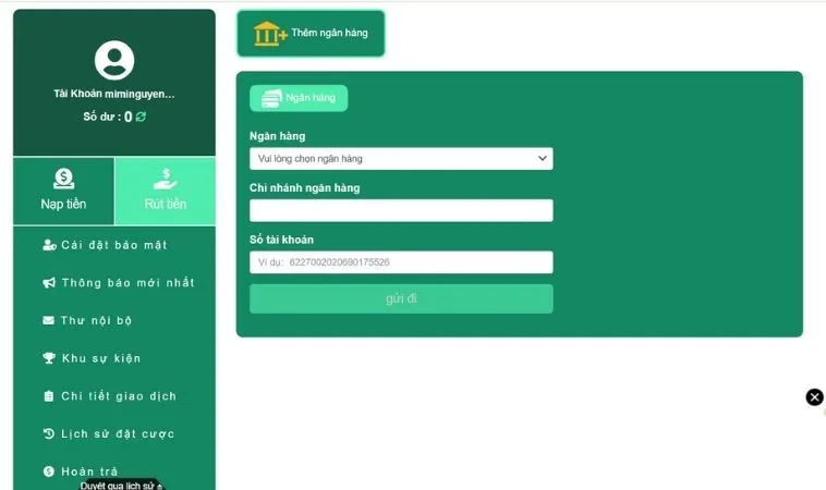 Bí Quyết Rút Tiền CWin Siêu Tốc Nhận Ngay Lợi Nhuận Khủng 2 Giao diện rút tiền CWin